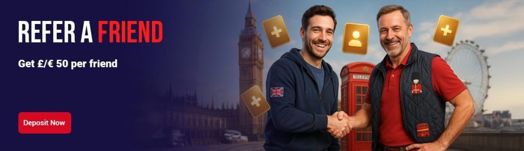 Refer a friend to BloodySlots Casino and get £/€ 50 bonus