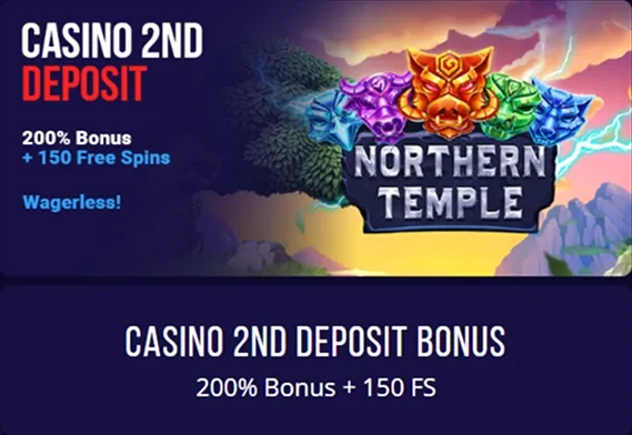 BloodySlots Casino 2nd deposit bonus: 200% bonus + 150 free spins