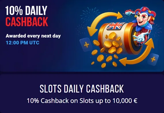 10% daily cashback on slots up to 10,000€ at BloodySlots Casino